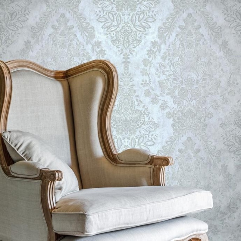 Wallpaper off White Satin Cream Concrete Textured plaster 3D - 21 inc x 33 ft