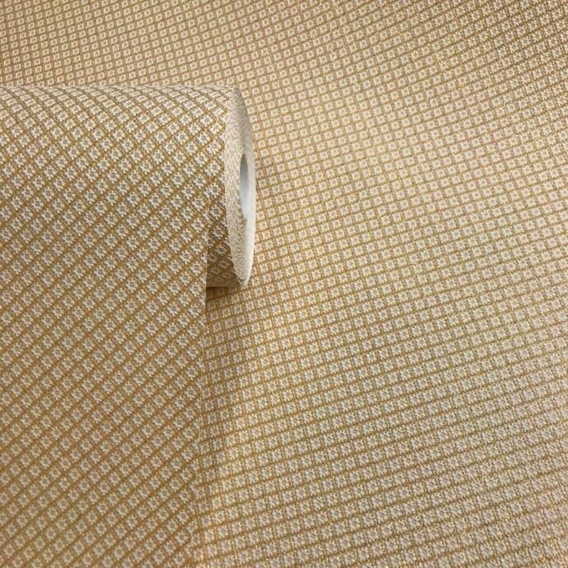 Wallpaper textured plain diamonds ivory gold metallic - 21 inc x 50 ft