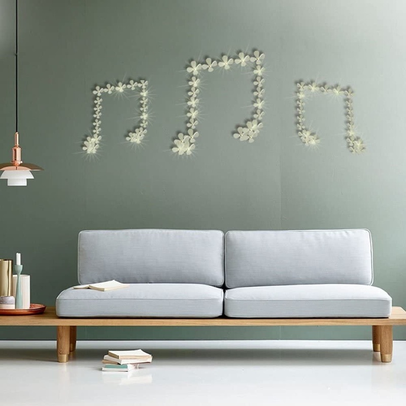 Walplus 3D Luxury Crystal White Flowers Wall Sticker Wall Decoration