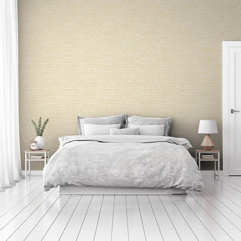33.5 Sq. ft. Abstract Tribal Dot Ochre Peel and Stick Wallpaper