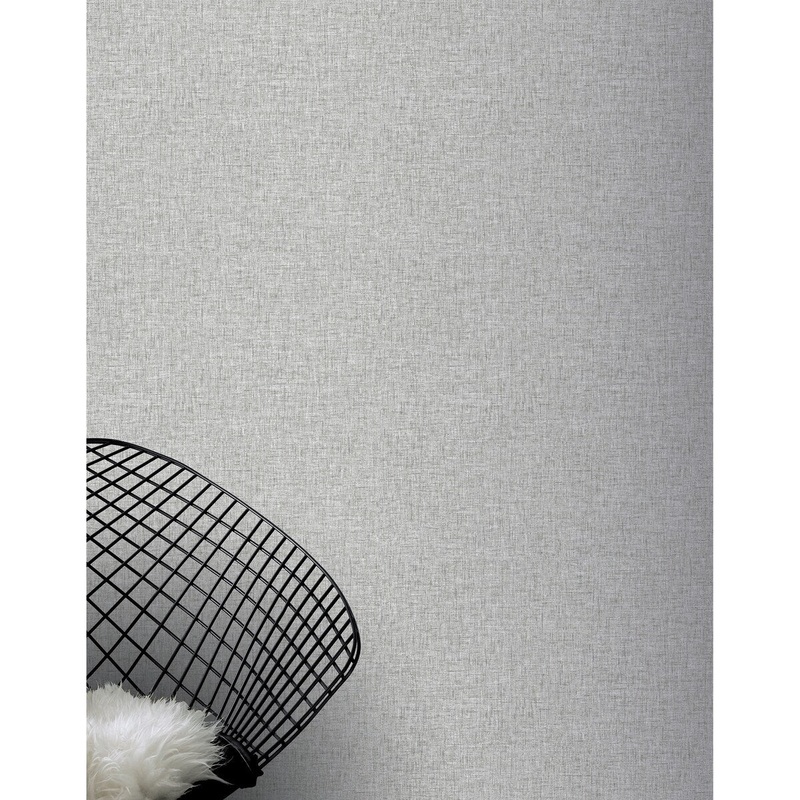 33.5 Sq. ft. Faux Linen Texture Grey Peel & Stick Wallpaper