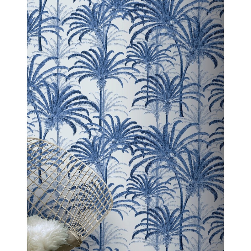 33.5 Sq. ft. Tropics Palm Tree Peel and Stick Wallpaper