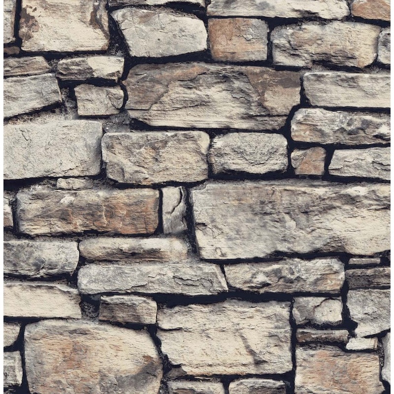 Arthouse Cornish Faux Stone Peel and Stick Wallpaper