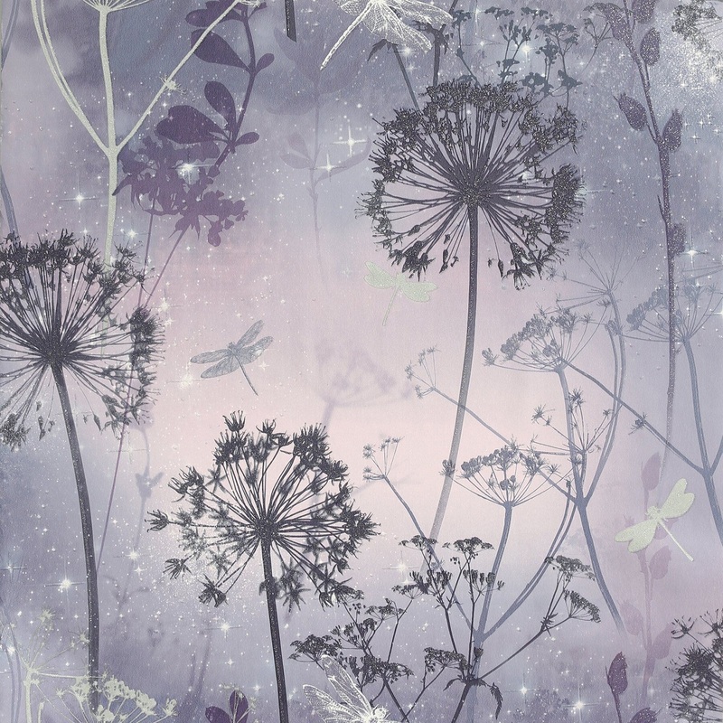 Arthouse Lena Purple Floral Wallpaper