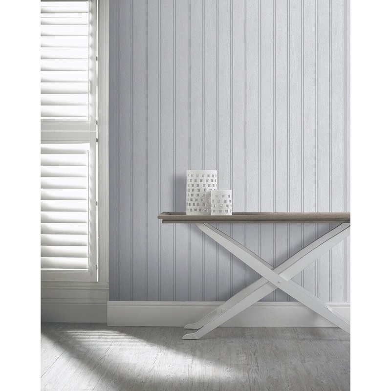 Arthouse Tongue & Groove Grey Wallpaper