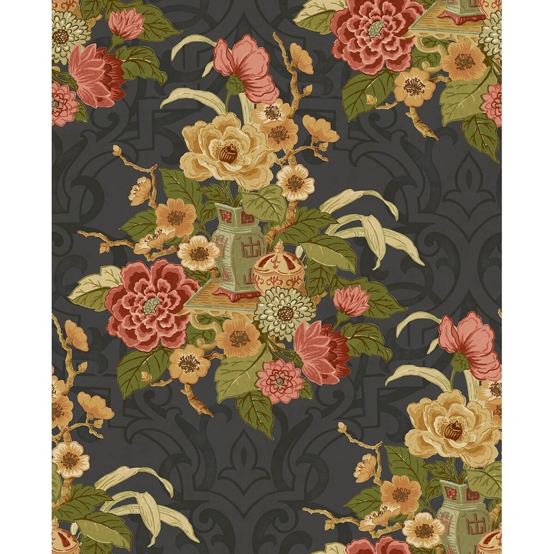 Seabrook Designs Koi Dynasty Floral Unpasted Wallpaper