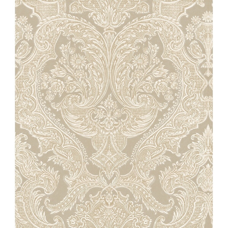 Seabrook Designs Olivas Damask Unpasted Wallpaper