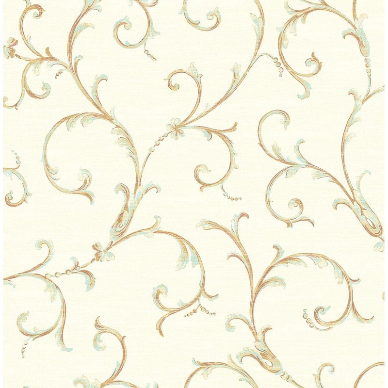 Seabrook Designs Shawna Scrolls Unpasted Wallpaper