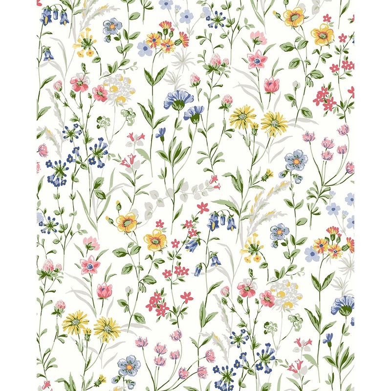 Seabrook Designs Wildflowers Prepasted Wallpaper - 20.5 in. W x 33 ft. L