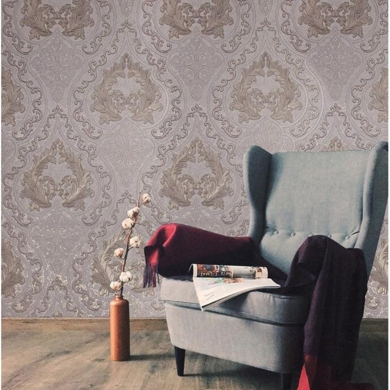 Victorian Wallpaper Roll Persian Damask Dust pink rose gold - 42 inc x 33 ft