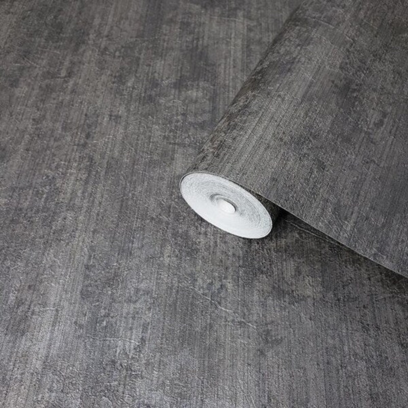 Wallpaper charcoal gray black Plain Textured Concrete