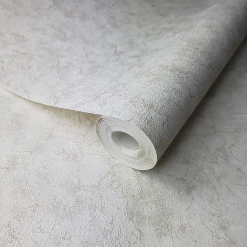Wallpaper gold metallic cracks ivory plaster Plain Textured