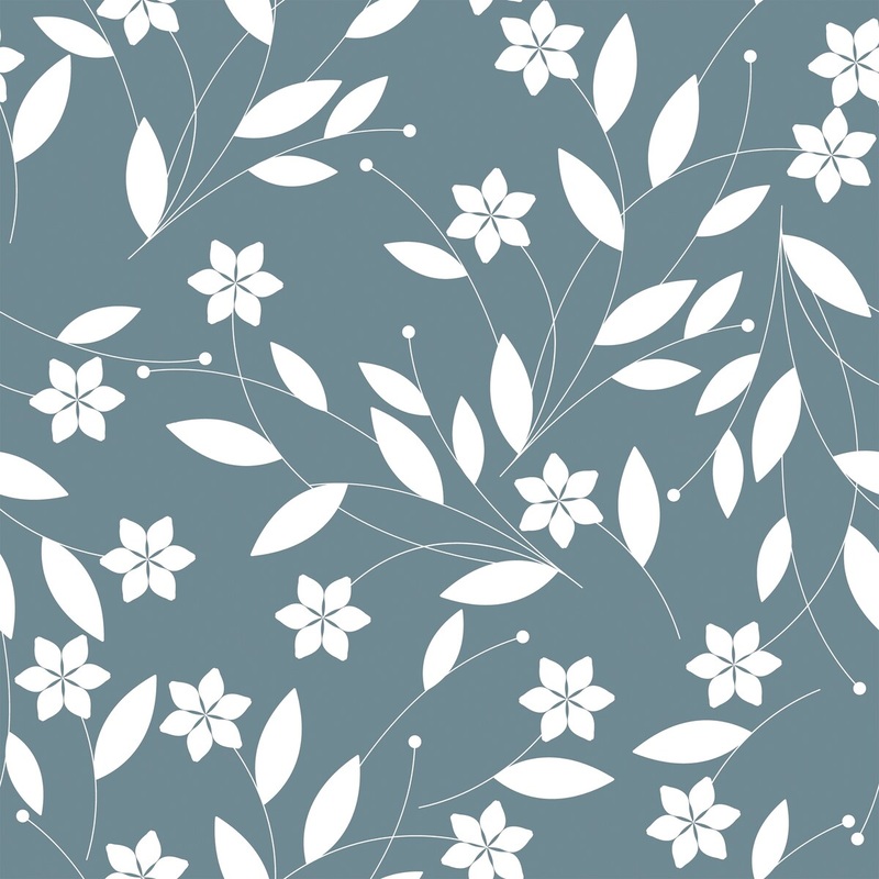 White Romantic Floral Pattern 15.7" W x 16.5 'L Peel and Stick Wallpaper Roll