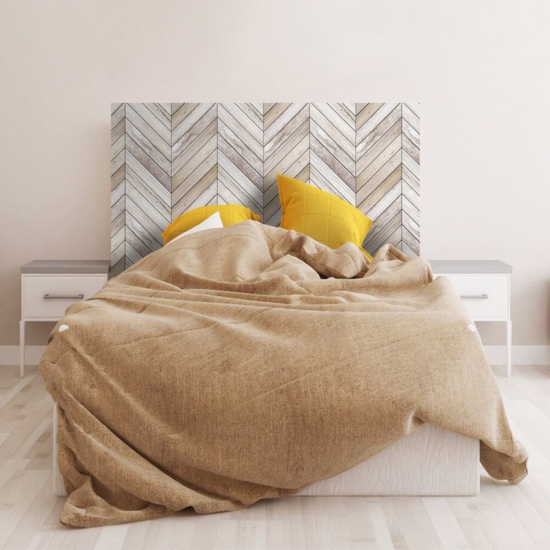 Wood Grain Pattern Bedboard Stickers,Twin Size