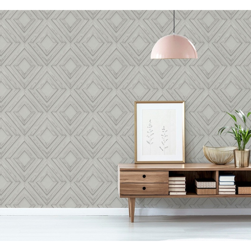 33.5 Sq. ft. Diamond Wood Wall Natural Peel and Stick Wallpaper - Single Roll