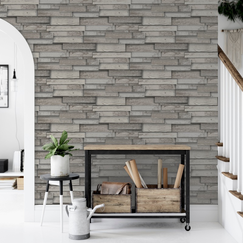 33.5 Sq. ft. Rustic Wood Peel and Stick Wallpaper