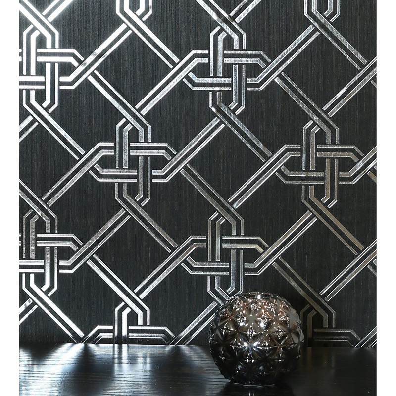 Arthouse Gianni Foil Geometric Unpasted Wallpaper