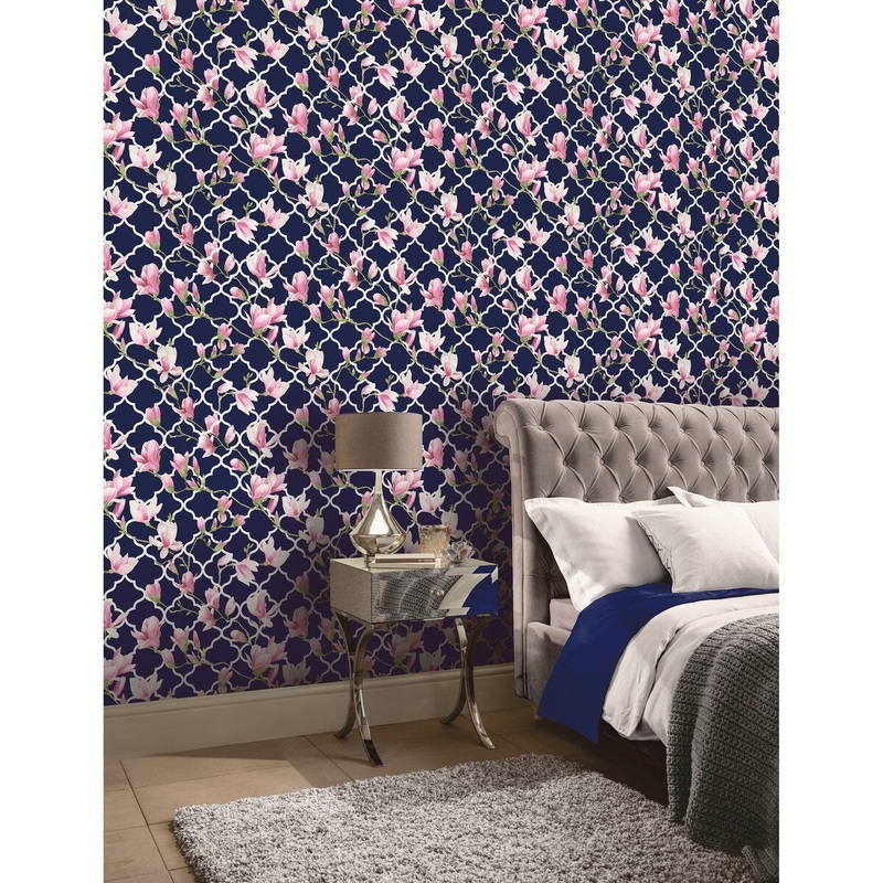 Arthouse Magnolia Trellis Unpasted Wallpaper