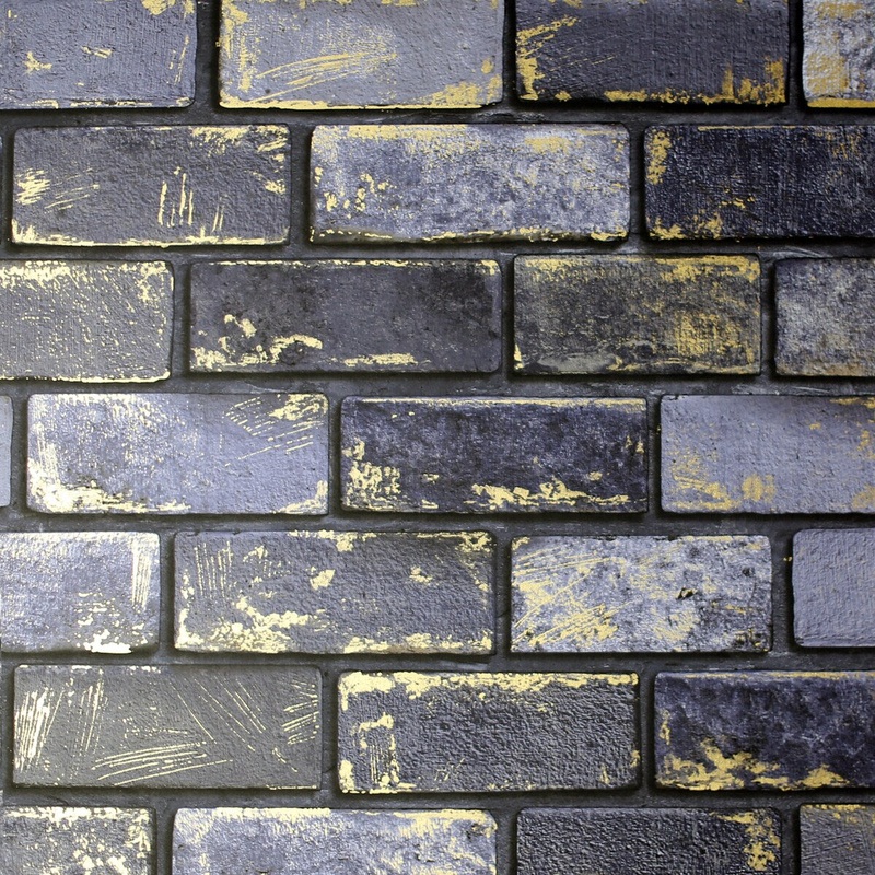 Arthouse Metallic Brick Unpasted Wallpaper