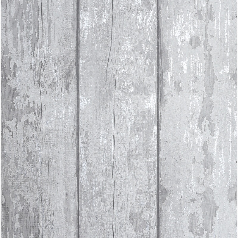 Arthouse Metallic Washed Wood Unpasted Wallpaper