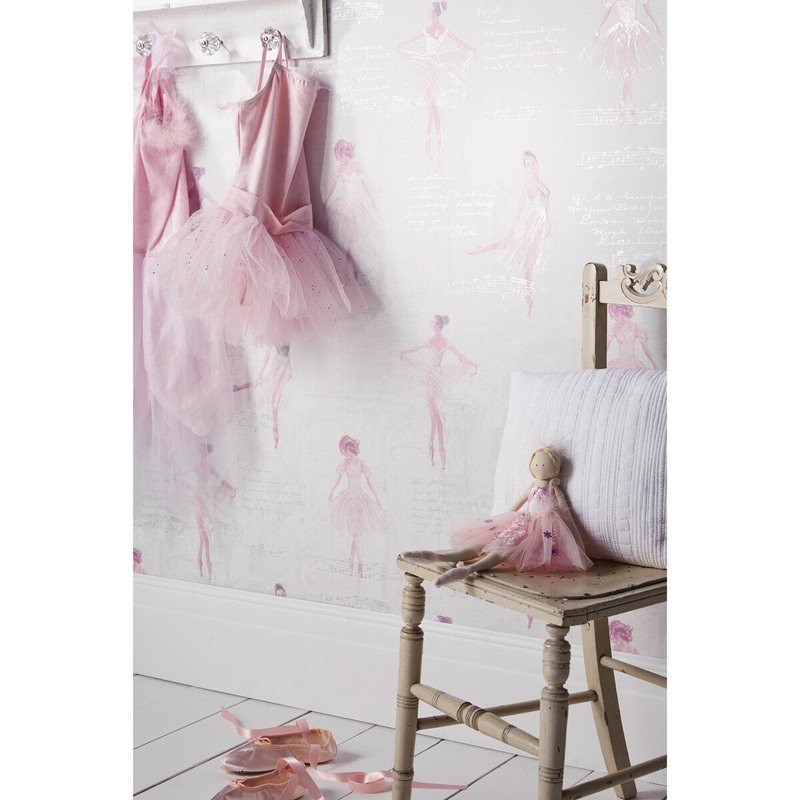 Arthouse Pirouette Ballerina Pink Wallaper