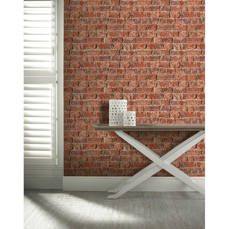 Arthouse Urban Brick Red Wallpaper