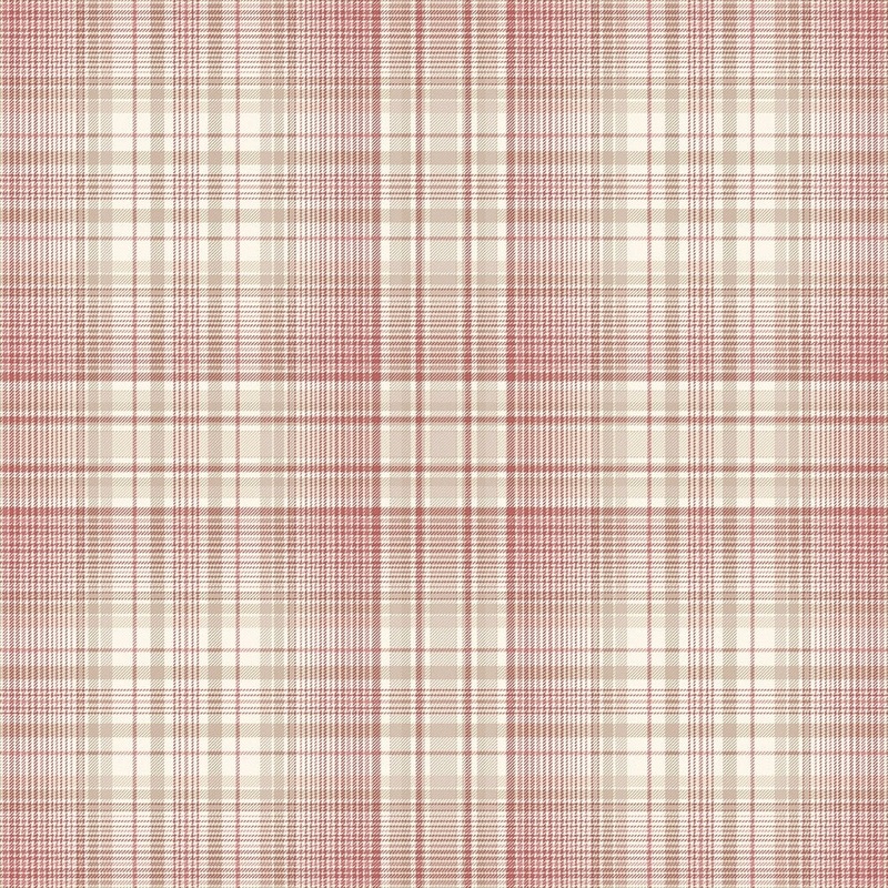 Check Plaid Wallpaper Reds & Beige