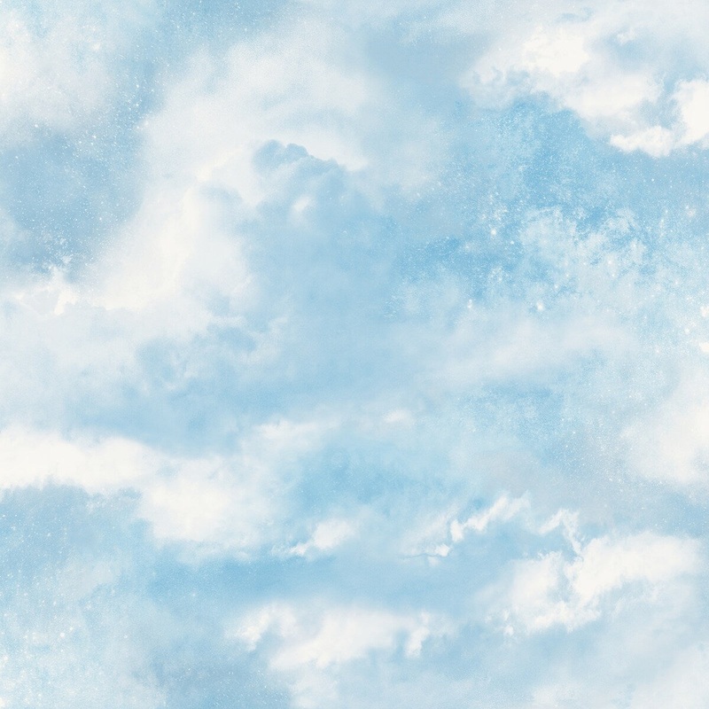 Diamond Galaxy Cloud Blue Vinyl Wallpaper - 20.8 in. W x 33ft L - Double Roll
