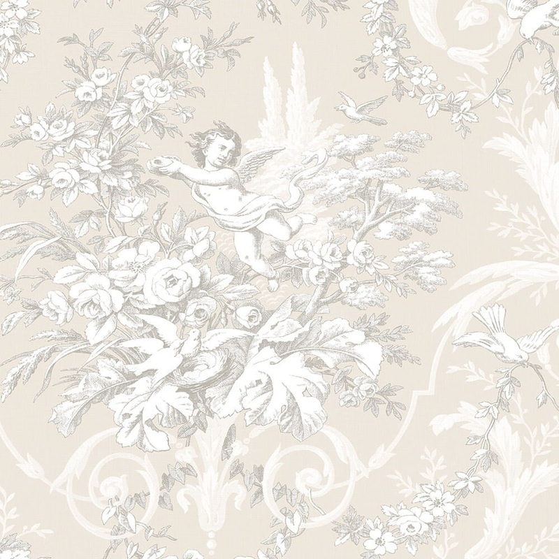 Fabric Toile Wallpaper
