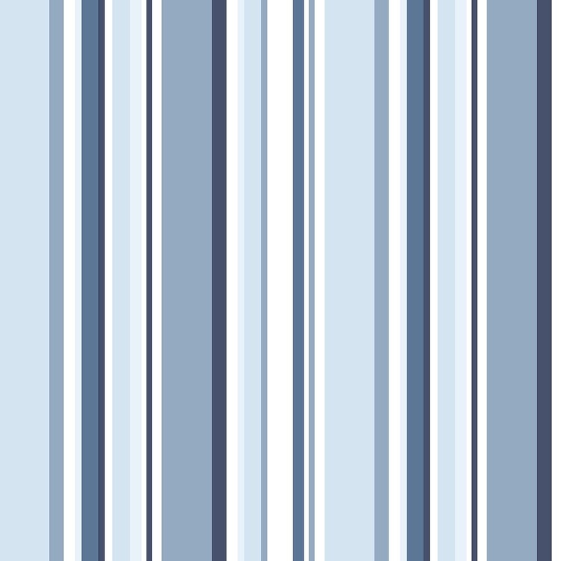 Step Stripe Wallpaper in Navy Blue