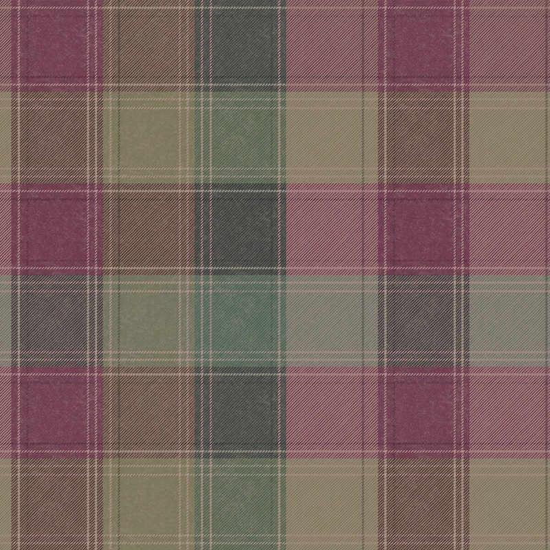 Urban Check Plum Non-woven Wallpaper