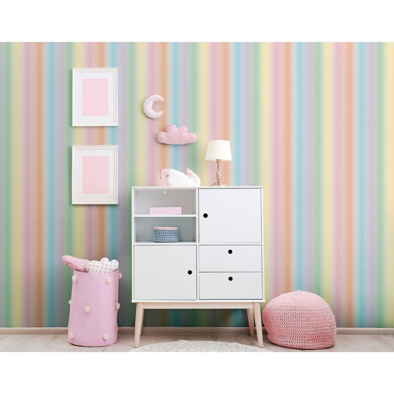 Arthouse Rainbow Stripe Unpasted Wallpaper