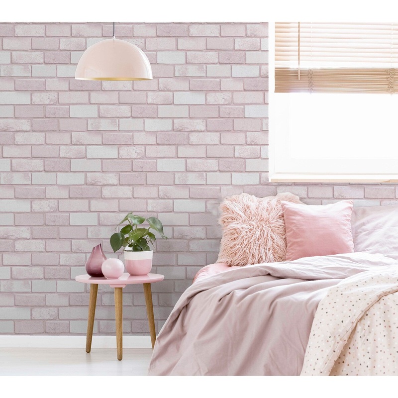 Diamond Glitter Brick Vinyl Wallpaper - 20.8 in. W x 33 ft. L