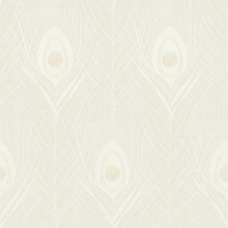 Galerie Wallcoverings Absolutely Chic Peacock Feather Motif Vinyl on Non-woven Wallpaper Roll