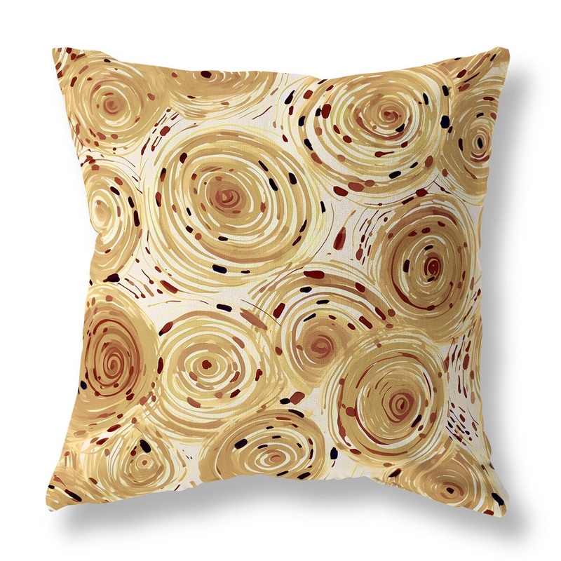 Beige And 0 Twisting Tornado Faux Suede Throw Pillow