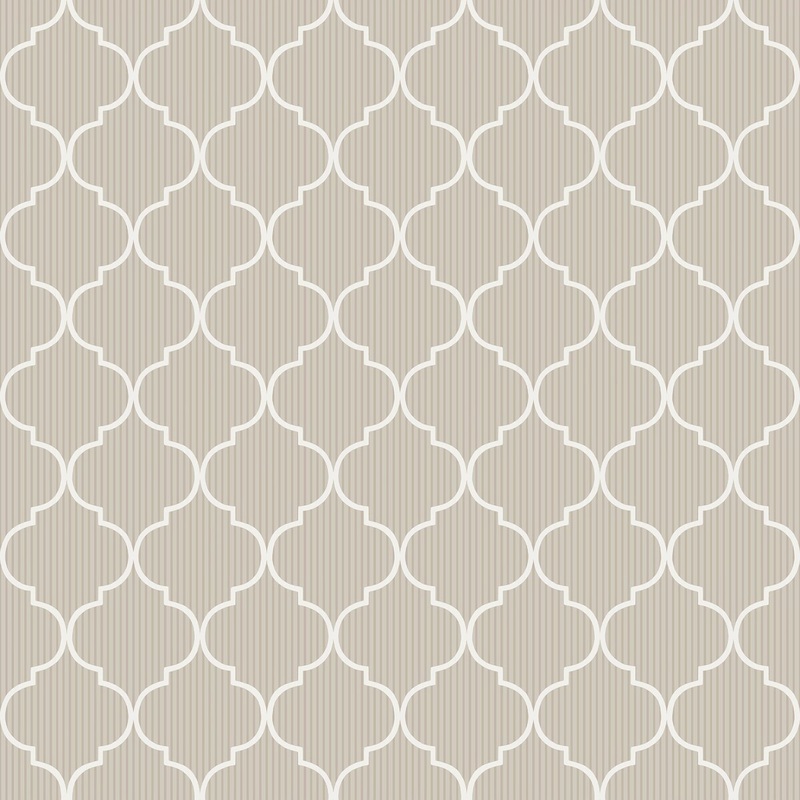 Galerie Wallcoverings Cottage Chic Thin Stripe Quatrafoil ECODECO Material Matte Wallpaper Roll