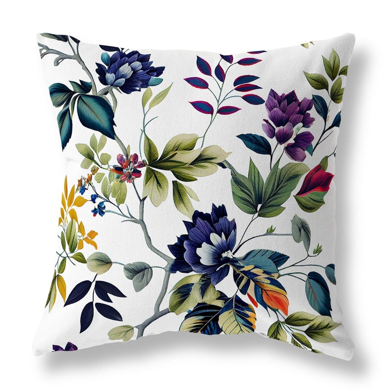 White And Green Majestic Gardens Indoor/Outdoor Throw Pillow