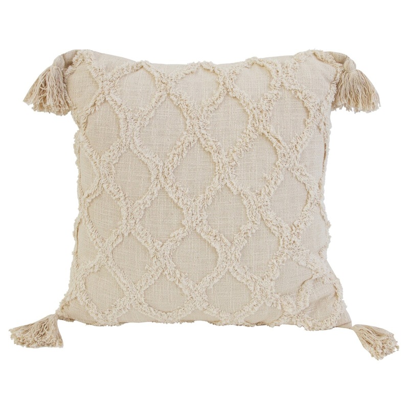 18x18 Sally Knit Cotton Tassel Pillow