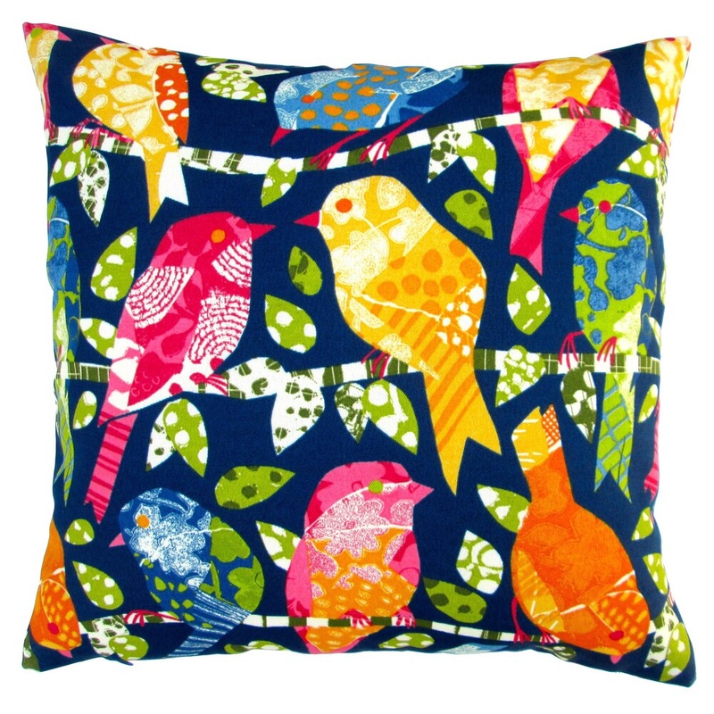 Artisan Pillows Indoor/ Outdoor 18-inch Kids Animals Colorful Birds in Navy Blue Modern Contemporary Throw Pillow (Set of 2)