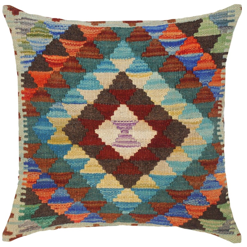 Shabby Chic Hannah Hand-Woven Turkish Kilim Throw Pillow