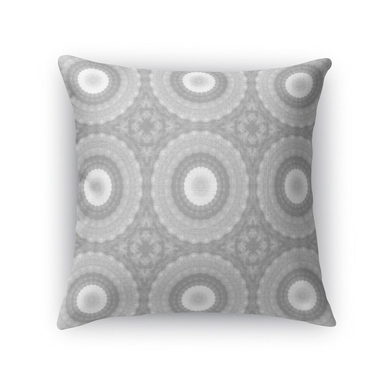 SHELL MANDALAS GREY Accent Pillow By Kavka Designs