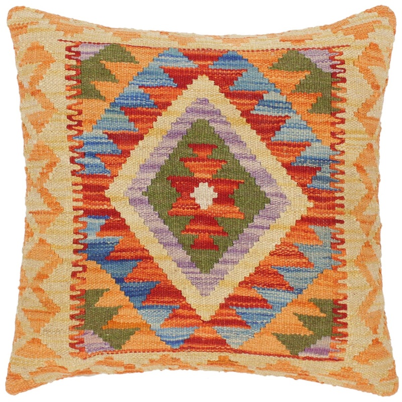 Southwestern Augustin Hand-Woven Turkish Kilim Pillow 20 in. x 20 in.