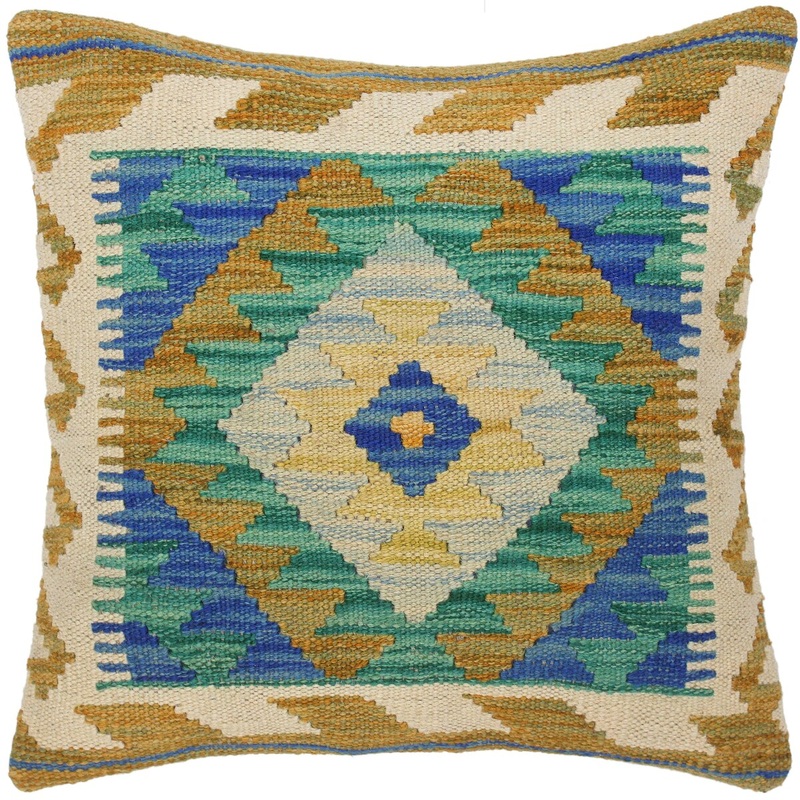 Southwestern Erika Hand-Woven Turkish Kilim Pillow 18 in. x 18 in.