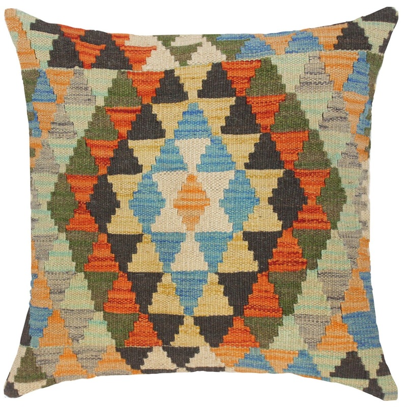 Southwestern Tamiko Hand-Woven Turkish Kilim Pillow 18 in. x 18 in.