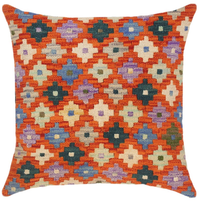 Tribal Corina Hand-Woven Turkish Kilim Throw Pillow