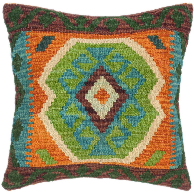 Shabby Chic Jules Hand-Woven Turkish Kilim Throw Pillow
