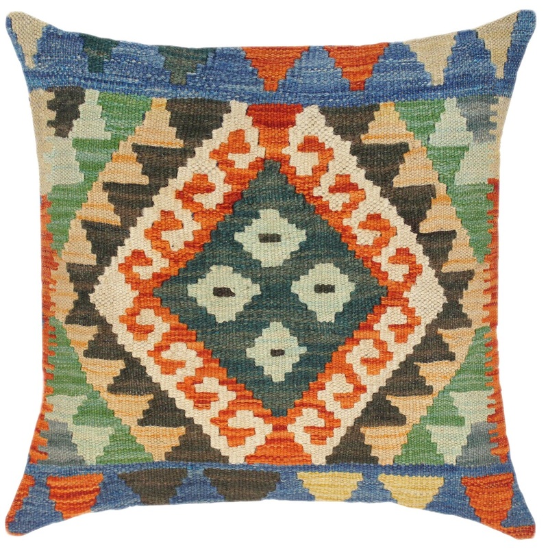 Shabby Chic Rosalie Hand-Woven Turkish Kilim Throw Pillow