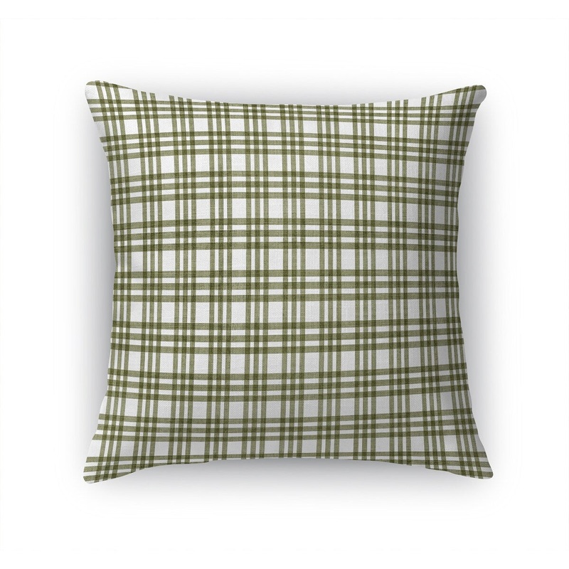 SMALL GINGHAM PLAID GREEN Accent Pillow by Becky Bailey