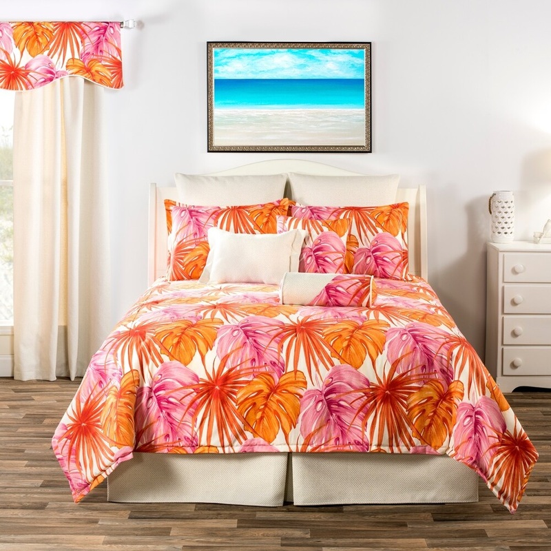 South Beach tropical pink and orange throw pillows