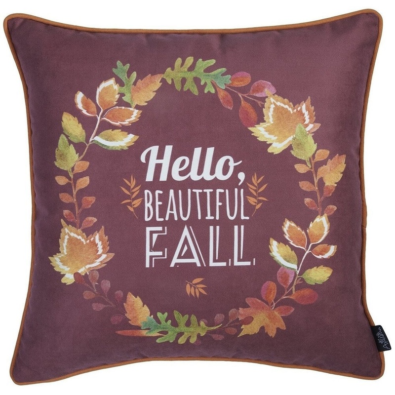Thanksgiving Leaf Crown Decorative Throw Pillow Cover 18''x 18''